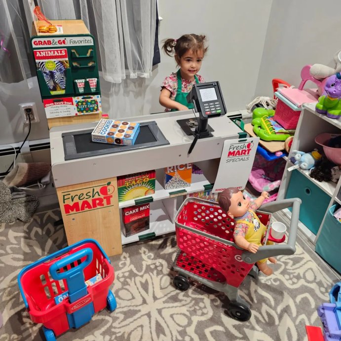 user image by @s0nja.blade, Melissa &#38; Doug Freestanding Wooden Fresh Mart Grocery Store