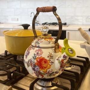 MacKenzie-Childs Whistling Flower Market Tea Kettle