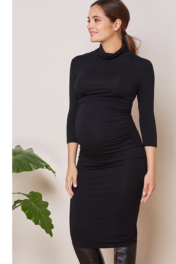 Shop Isabella Oliver Grayson Maternity Dress with LENZING™ ECOVERO™-Caviar Black and more