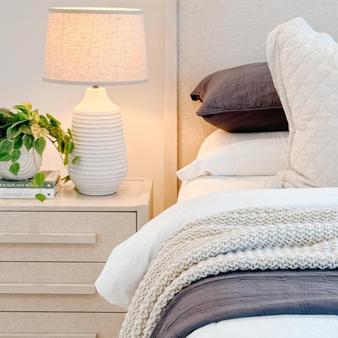 user image by @our_sweet_haven, Textured Trim Lamp Shade Cream - Threshold&#153;