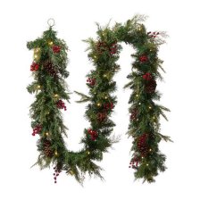Shop CANVAS Pre-Lit Scarlett Cedar Berry Garland, 9-ft and more