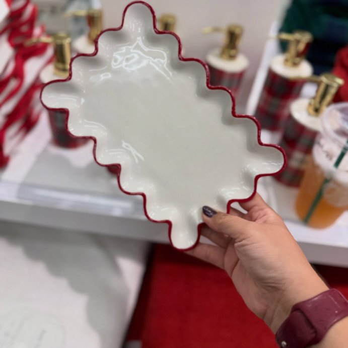 user image by @katattarget, Ceramic Scalloped Soap Tray Ivory/Red - Threshold&#8482;