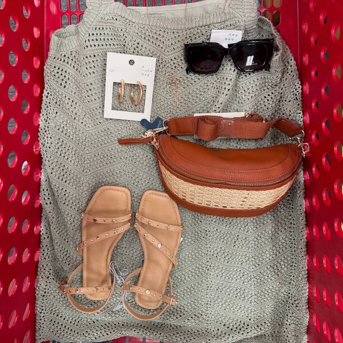 user image by @_targetxbri, Women&#39;s Florence Embellished Ankle Strap Sandals with Memory Foam Insole - Universal Thread&#8482; Tan
