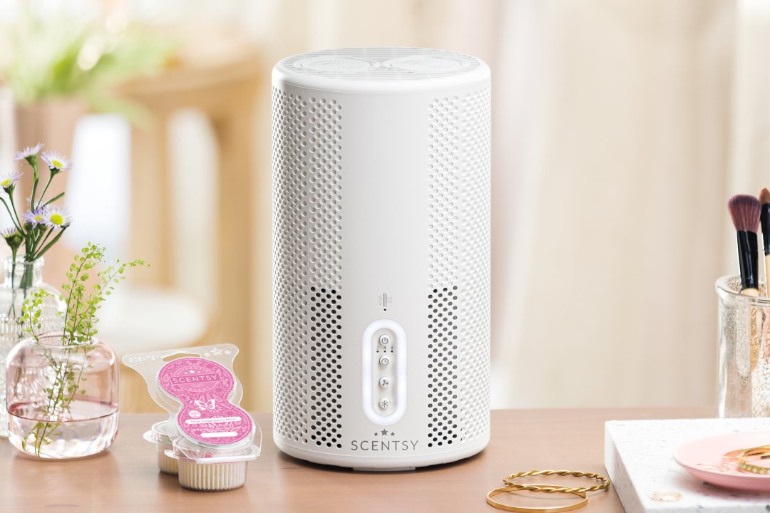 Scentsy Air Purifier with Pink Sugarberry Mint scented scentsy pods that will clean the air while providing the best home fragrance