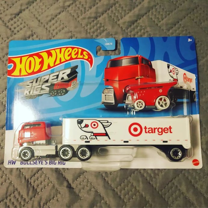 user image by @daffyspops, Hot Wheels 1:64 Scale Bullseye&#39;s Big Rig Toy Truck &#38; Shopping Cart Set - 3 Piece