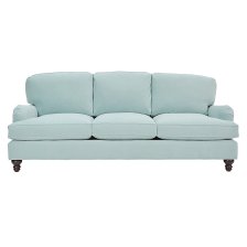 Shop Eton Sofa In Performance Velvet Mist with Walnut Finish - Stocked and more