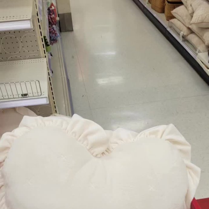 user image by @target_love_finds, Oversized Heart Velvet Pillow with Faux Shearling Reverse Ivory - Threshold&#8482;