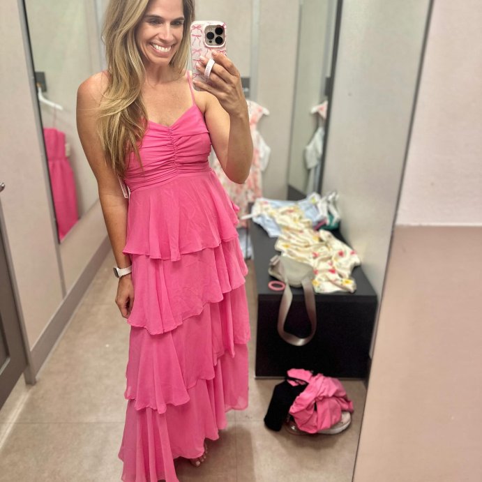 user image by @bowsandbedoes, Women's Tiered Ruffle Maxi A-Line Dress - A New Day™