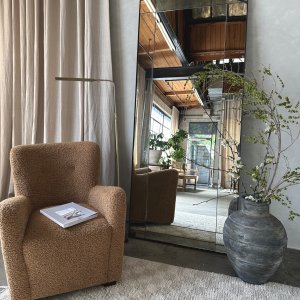 Tribeca Antiqued Glass Floor Mirror