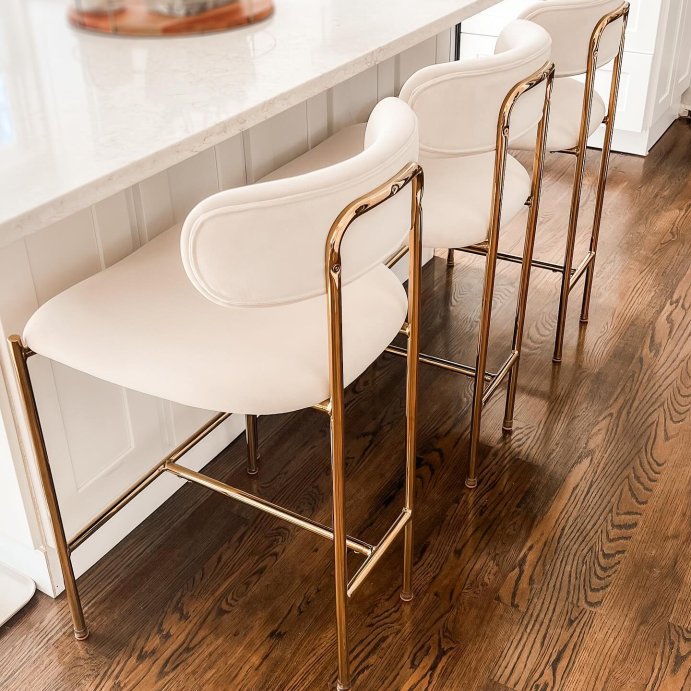 user image by @savvyfitandover40, Orion Luxe Backed Counter Height Barstool with Brass Legs - Threshold™