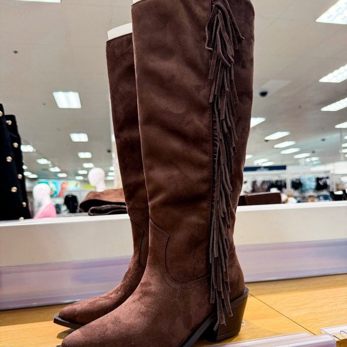 user image by @stylewithmechristamarie, Women&#8217;s Patsy Tall Fringe Western Boots with Memory Foam Insole &#8211; Universal Thread&#8482; Chocolate