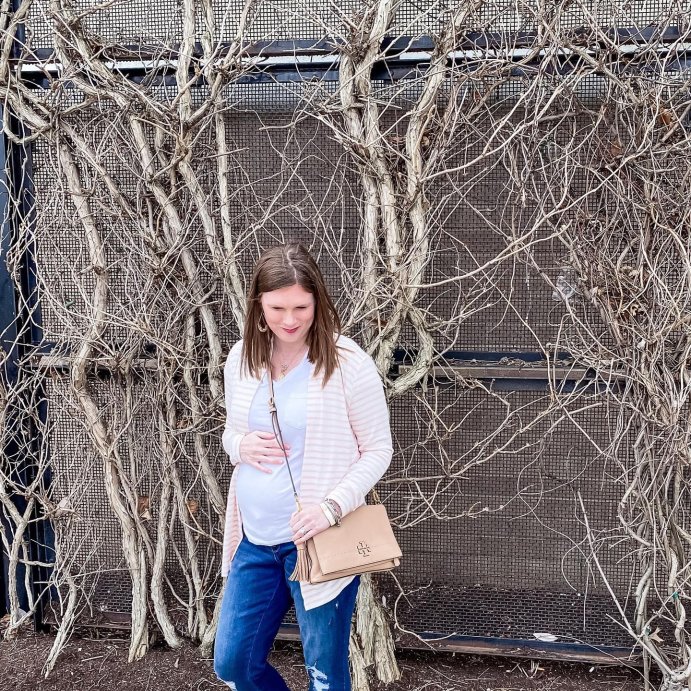 user image by @styledinblue, Short Sleeve V-Neck Side Shirred Maternity T-Shirt - Isabel Maternity by Ingrid & Isabel™