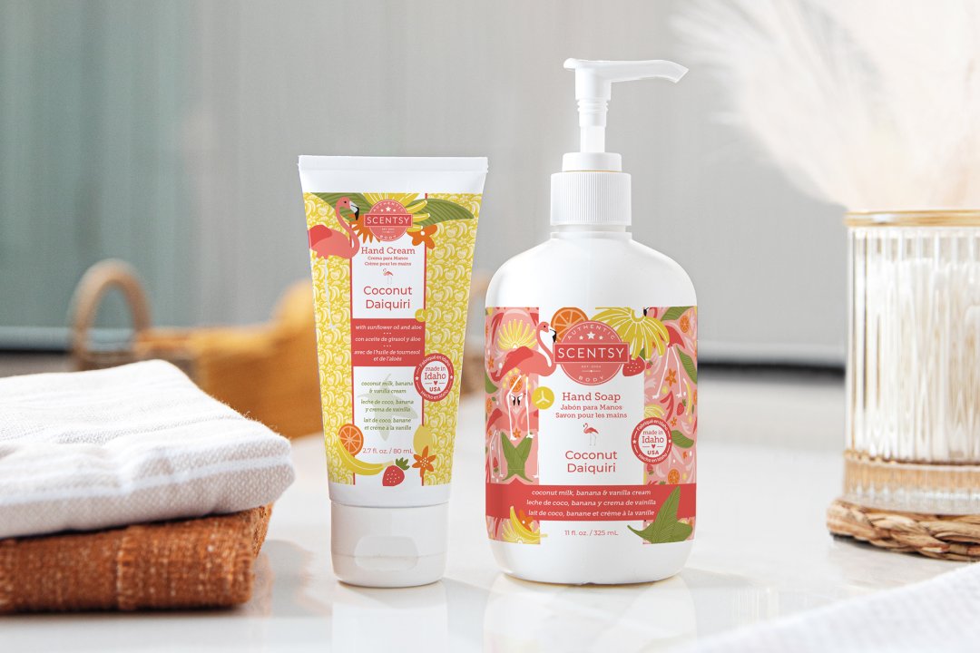 Scentsy Coconut Daquiri scented hand soap and hand cream