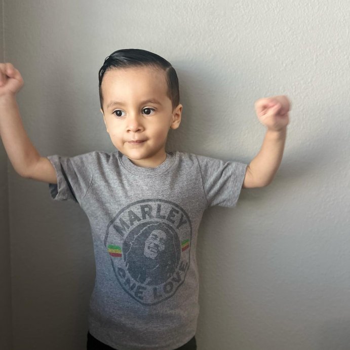 user image by @little_bros03, Toddler Boys' Bob Marley 'One Love' Short Sleeve Graphic T-Shirt - Gray