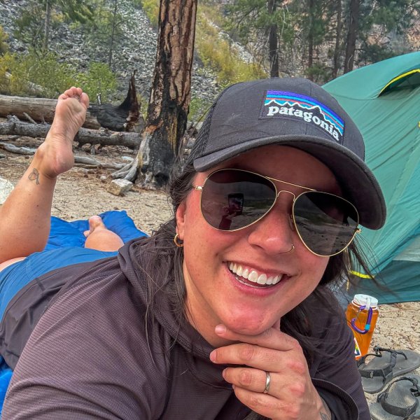 @krysta\_king's instagram image of Patagonia P-6 Logo LoPro Trucker Hat
