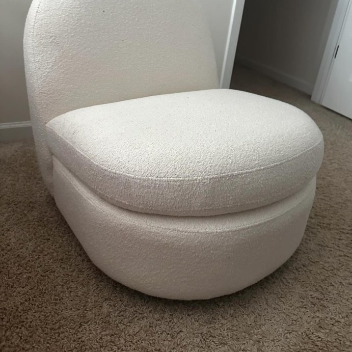user image by @mrsjtolman, Rounded Swivel Accent Chair Cream Boucle White - Threshold&#8482;: Plywood Frame, Polyester Upholstery, No Assembly Required