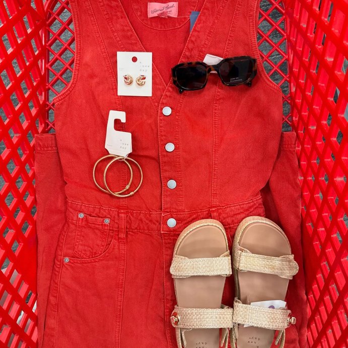 user image by @_targetxbri, Women's Cropped Sleeveless Denim Jumpsuit - Universal Thread™