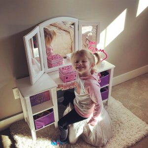 Madeline Vanity Stool, Evelyn Gray