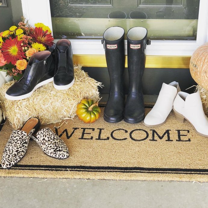 user image by @notyourplainsarahjane, 1&#39;10&#34;x3&#39;11&#34; Welcome Estate Doormat - Threshold&#8482;: Outdoor Coir Door Mat, Medium Pile, Black, Rectangle, Shake Clean