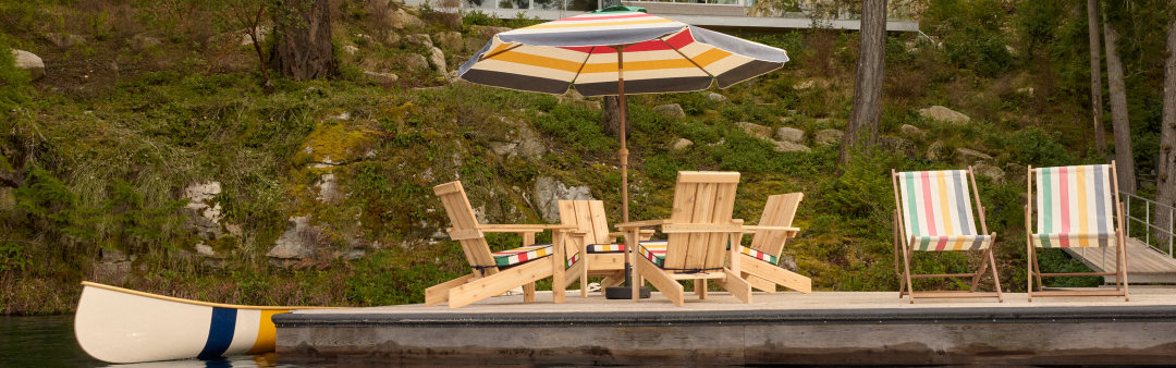 Shop Hudson's Bay Stripes Wooden Canoe, 16-ft, Hudson's Bay Stripes Valance Umbrella, Multi-Coloured, 9', Hudson’s Bay Stripes Modern Muskoka Chair, 35 x 30 x 35-in, Hudson’s Bay Stripes Outdoor Muskoka Seat Pad, Multi-Coloured, 20-in x 19-in, Hudson's Bay Stripes Folding Beach Chair, Water/Fade/Rust-Resistant, Multi-Coloured and more