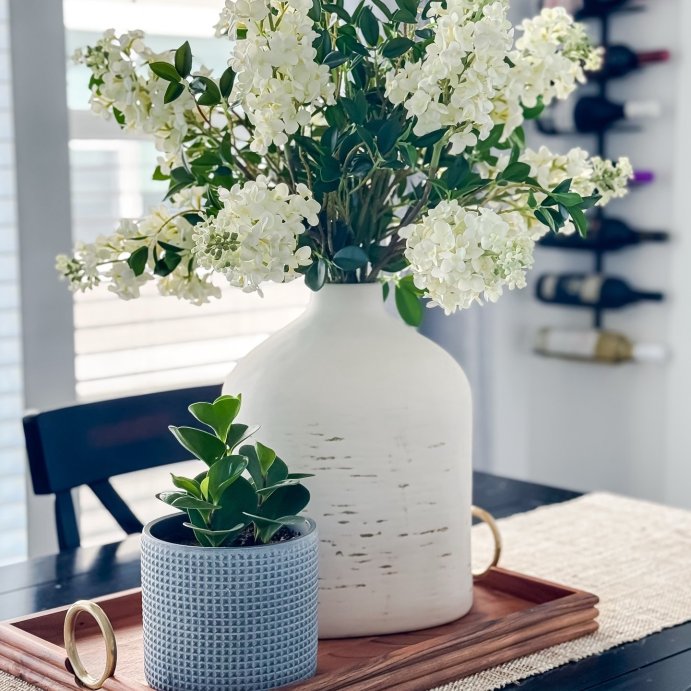 user image by @saltedrosestyle, Acacia Wood Tray with Gold Ring Handles - Threshold&#8482;