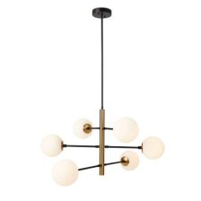 Shop CANVAS Endean 6-Light Chandelier with Opal Glass Shades, Matte Black/Gold and more