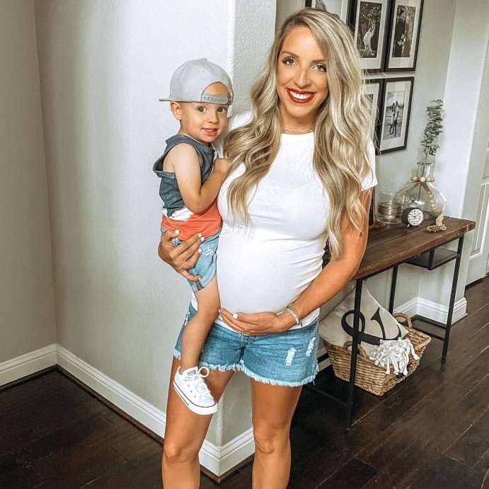 user image by @alexandrachristineblog, Short Sleeve Non-Shirred Maternity T-Shirt - Isabel Maternity by Ingrid & Isabel™