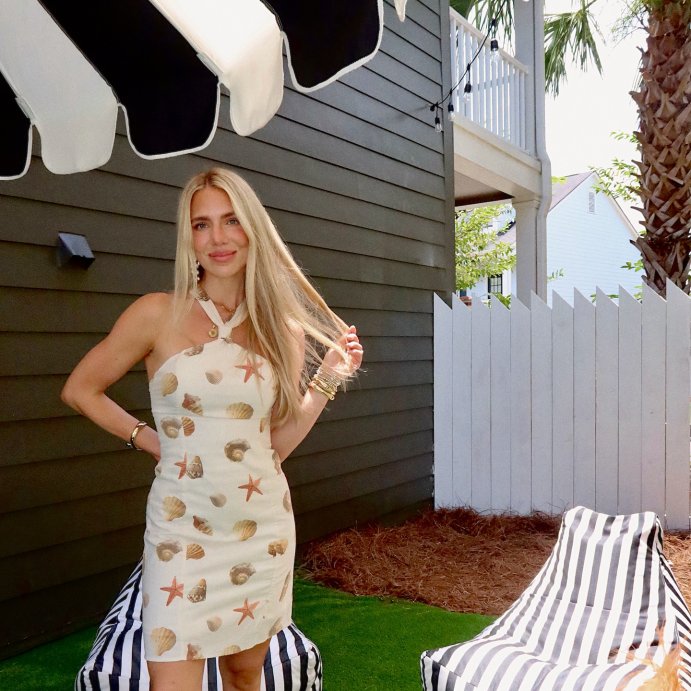 user image by @cmantoothstyle, Women's Knotted Y-Neck Linen Mini A-Line Dress - Wild Fable™