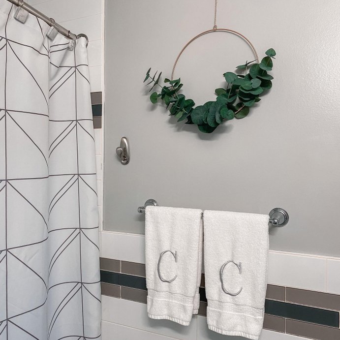 user image by @cozybychristie, 14&#34; Faux Eucalyptus Wire Wreath - Hearth &#38; Hand&#8482; with Magnolia: Indoor Farmhouse Style, Unlit Polyester Decor