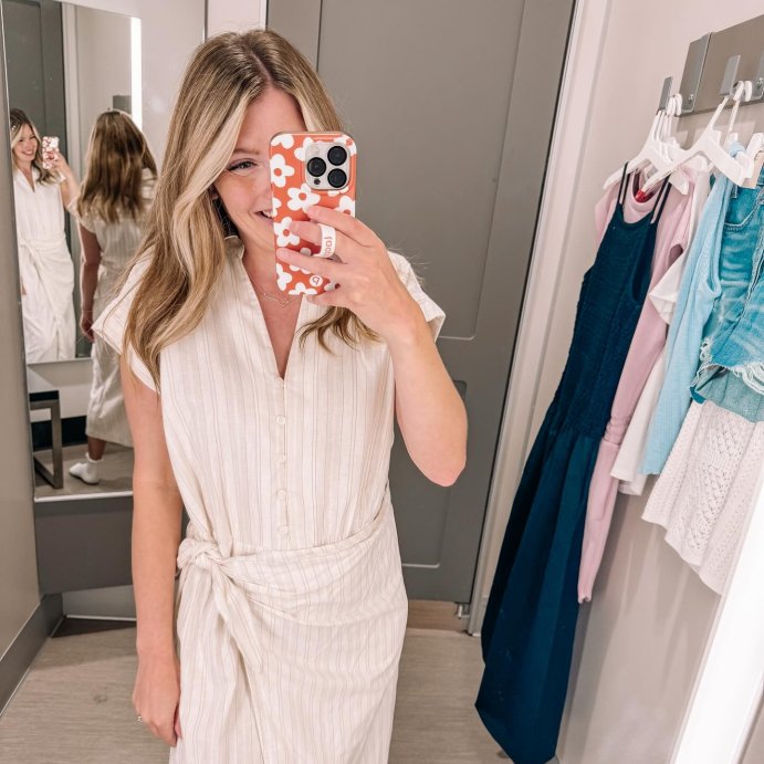 user image by @fashionablylindsey, Women's Short Sleeve Wrap Waist Midi Shirtdress - Universal Thread™