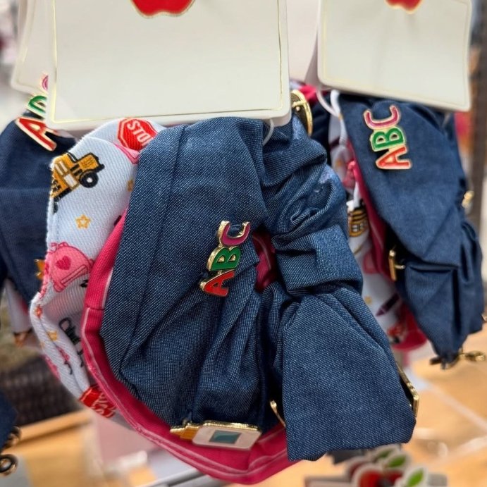 user image by @momanddealfinder, Teacher Print and Denim Hair Twister Set 3pc - Multicolor