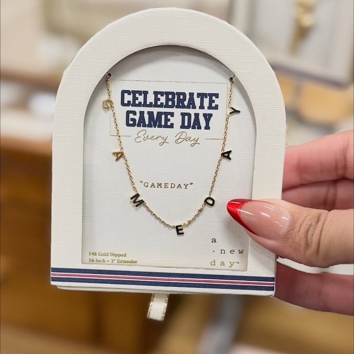 user image by @targetbabefinds, 14K Gold Dipped &#34;Game day&#34; Initial Station Necklace - A New Day&#8482; Gold
