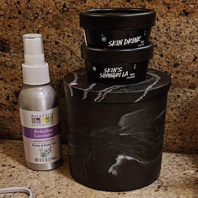 user image by @momof2andpets, Marble Bath Canister Black - Threshold&#8482;: Resin Bathroom Accessories, Qtip Jar, Spot Clean Care