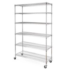Shop type A Metal 6-Tier Adjustable Wire Shelving Storage Unit with Wheels and more