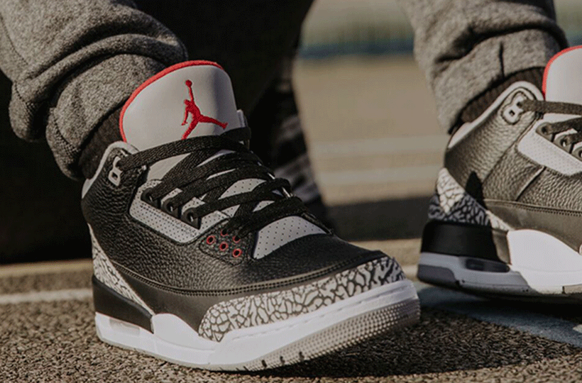 Black cement 3s on feet hotsell