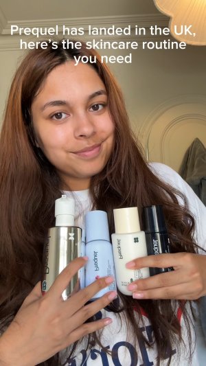 @spacenk&rsquo;s instagram video of Prequel Gleanser,Prequel Multi-Acid Milk Peel AHA Exfoliating Solution,Prequel Multi-Quench Plumping Hydration Serum,Prequel AM/PM Modern Moisturizer