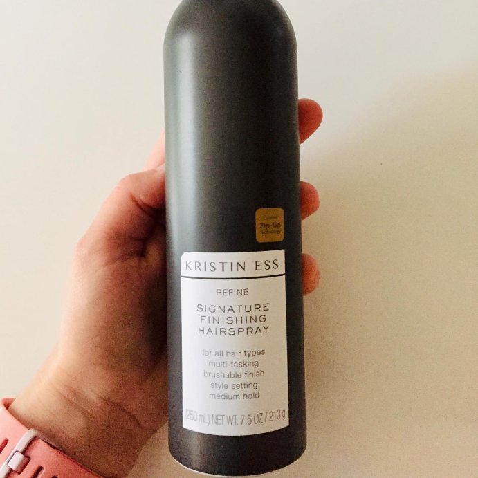 user image by @influencedbytarget, Kristin Ess Hair Medium Hold Refine Signature Finishing Hairspray for Hair Styling - Brushable + Flexible Hold - 7.5 oz