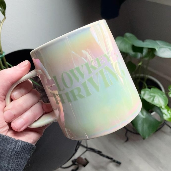 user image by @mental_health_monstera, 16oz Stoneware Low Key Thriving Mug - Room Essentials&#8482;: Coffee Cup, Microwave &#38; Dishwasher Safe Drinkware