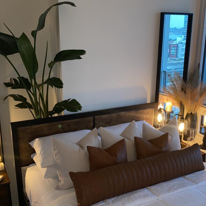 user image by @moriahmcaulay, Lumbar Faux Leather Channel Stitch Decorative Throw Pillow - Threshold™