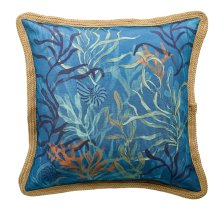 Shop CANVAS Seashore Cushion Cover, Polyester, Blue, Cover Only No Insert, 18 x 18-in and more