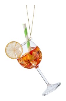 Shop CANVAS Merry Mingle Collection Glass Spritz Drink Christmas Ornament, 4.5-in and more