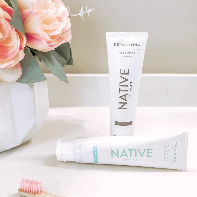 user image by @lifewithadieandzo, Native Premium Whitening Wild Mint &#38; Peppermint Oil Fluoride Free Toothpaste - 4.1 oz