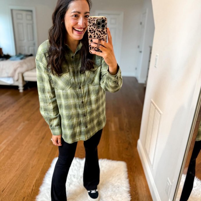 user image by @msnafashion, Women's Oversized Long Sleeve Collared Flannel Shirt - Wild Fable™