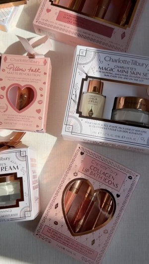 @spacenk’s instagram video of Charlotte Tilbury Pillow Talk Matte Revolution Bauble,Charlotte Tilbury Charlotte's Magic Cream Bauble,Charlotte Tilbury Collagen Lip Bath Icons