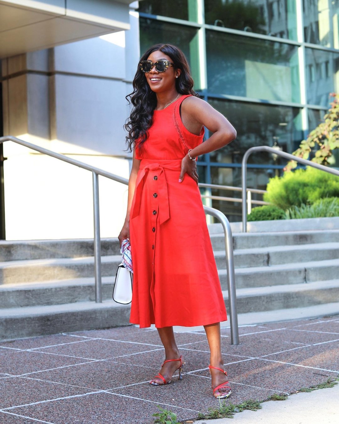 Petite red midi skirt hotsell