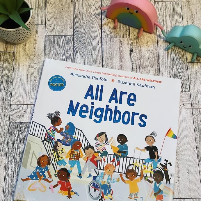 user image by @mscraftyteacher, All Are Neighbors - by Alexandra Penfold (Board Book)