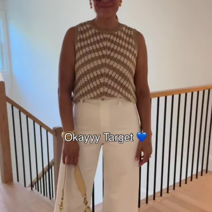 user image by @micheletattoli, Women's Crewneck Crochet-Style Pullover Sweater Tank - A New Day™