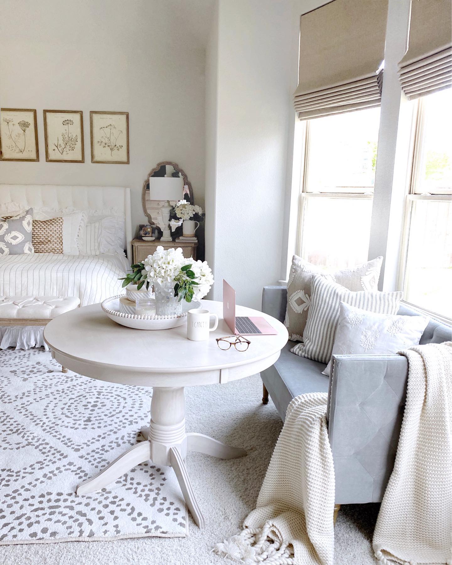 Peaceful glam home office Instagram Post