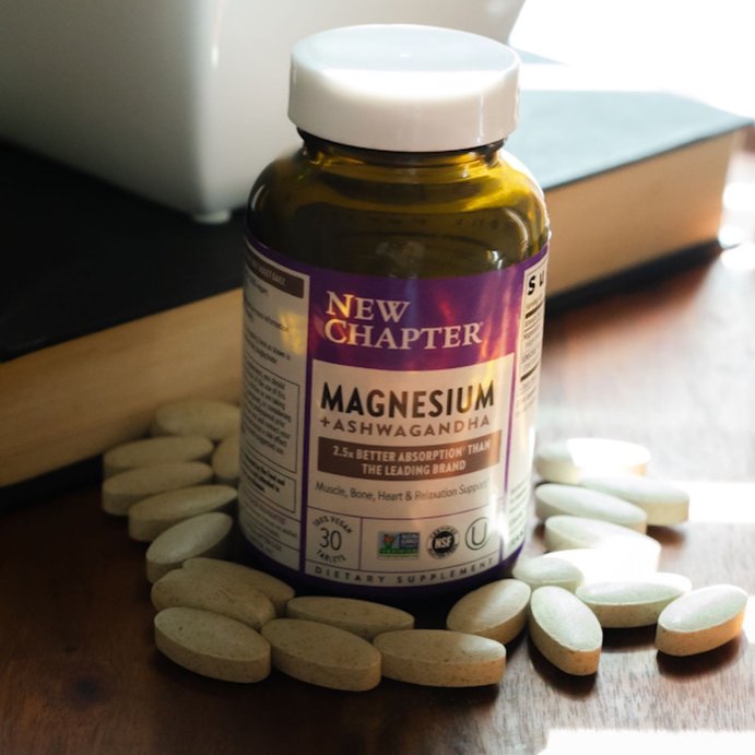 user image by @allenizer, New Chapter Magnesium + Ashwagandha for Muscle &#38; Relaxation Support, 325 mg with Magnesium Glycinate, Non-GMO Vegan Tablets - 30 ct