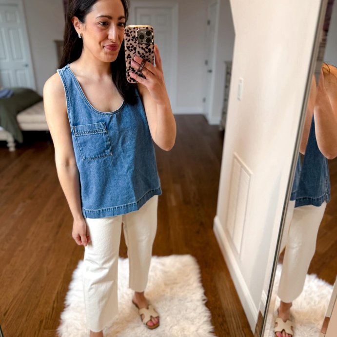 user image by @msnafashion, Women's Denim Tank Top - Universal Thread™ Medium Wash